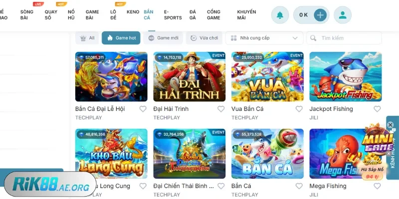 Cá cược tại các sảnh game bắn cá phong phú và siêu đỉnh