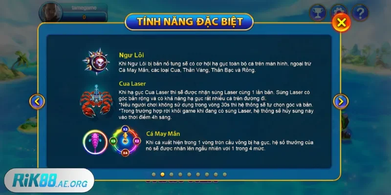 Các loại đạn bắn cá của Rik88