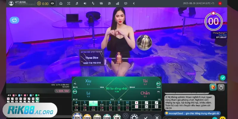 Chia sẻ chiến thuật đặt cược Tài xỉu livestream Rik88
