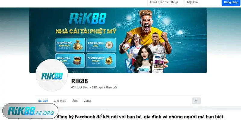 Người chơi có thể liên hệ Rik88 qua Fanpage Facebook