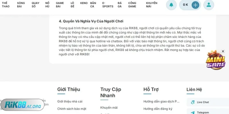 Quyền lợi cược thủ trong chính sách bảo mật