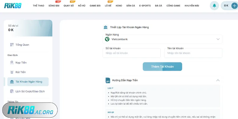 Rik88 phát triển đa dạng phương thức rút tiền dễ dàng, nhanh chóng